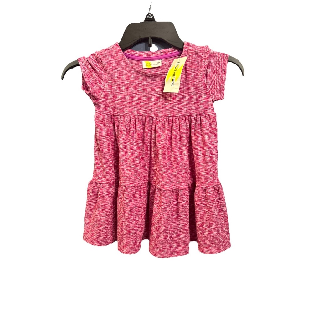 NWT Epic Threads Toddler Girls 3T Soft Cotton Pink Dress.